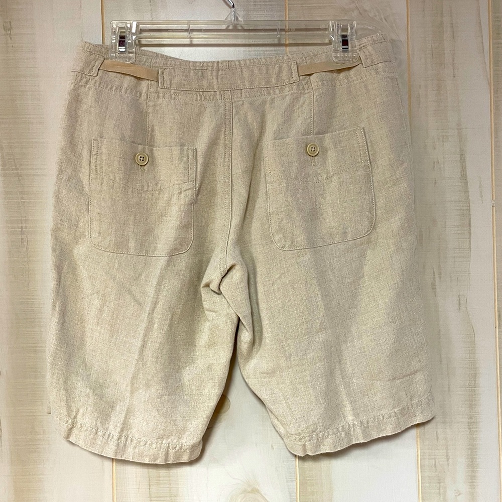 Eddie Bauer Flax 100% Linen Shorts With Drawstring Waist Sz 2p - Picture 3 of 5